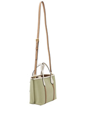 Tory Burch Perry Colorblock Triple Compartment Small Tote Bag Olive Sprig