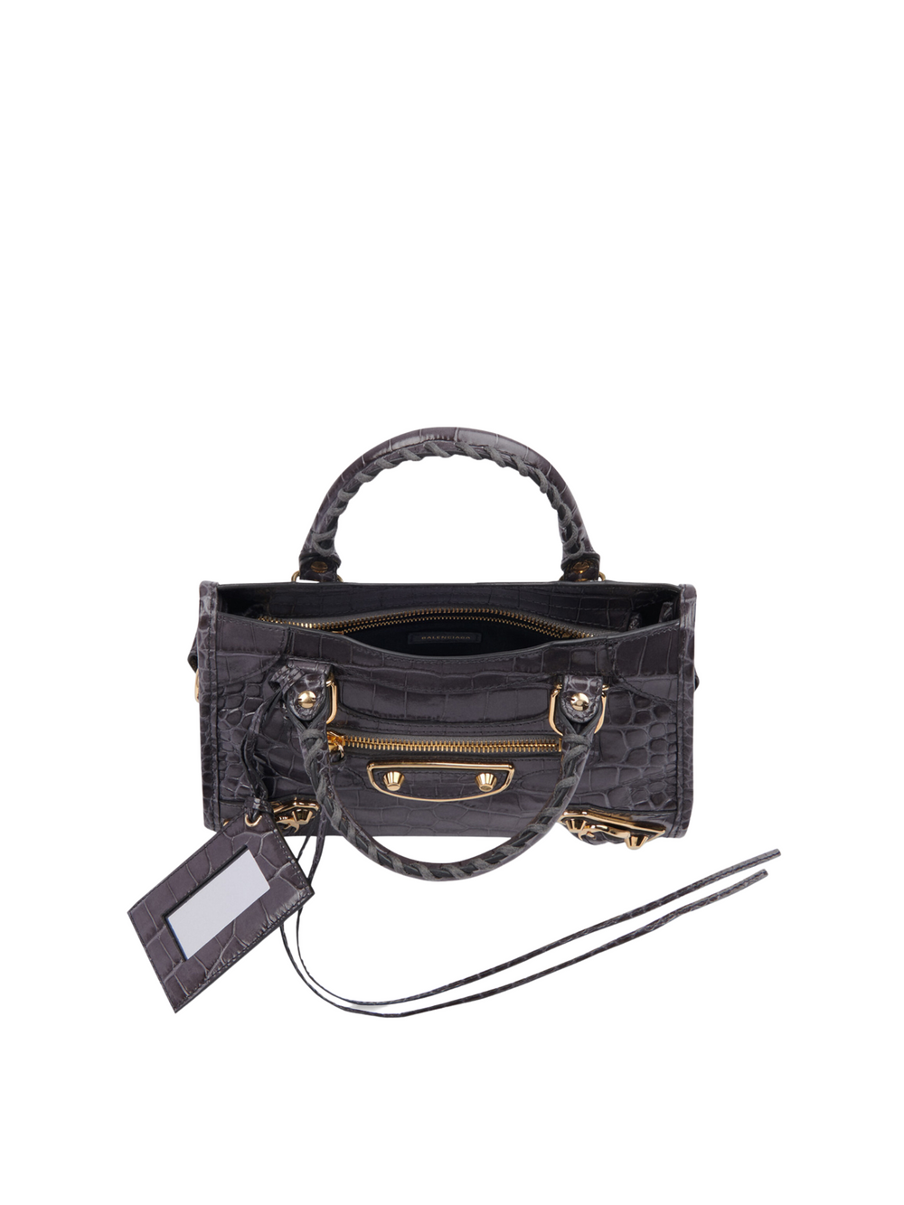 gambar-dalam-Balenciaga-Mettalic-Mini-City-Edge-Croco-Black-Ghw