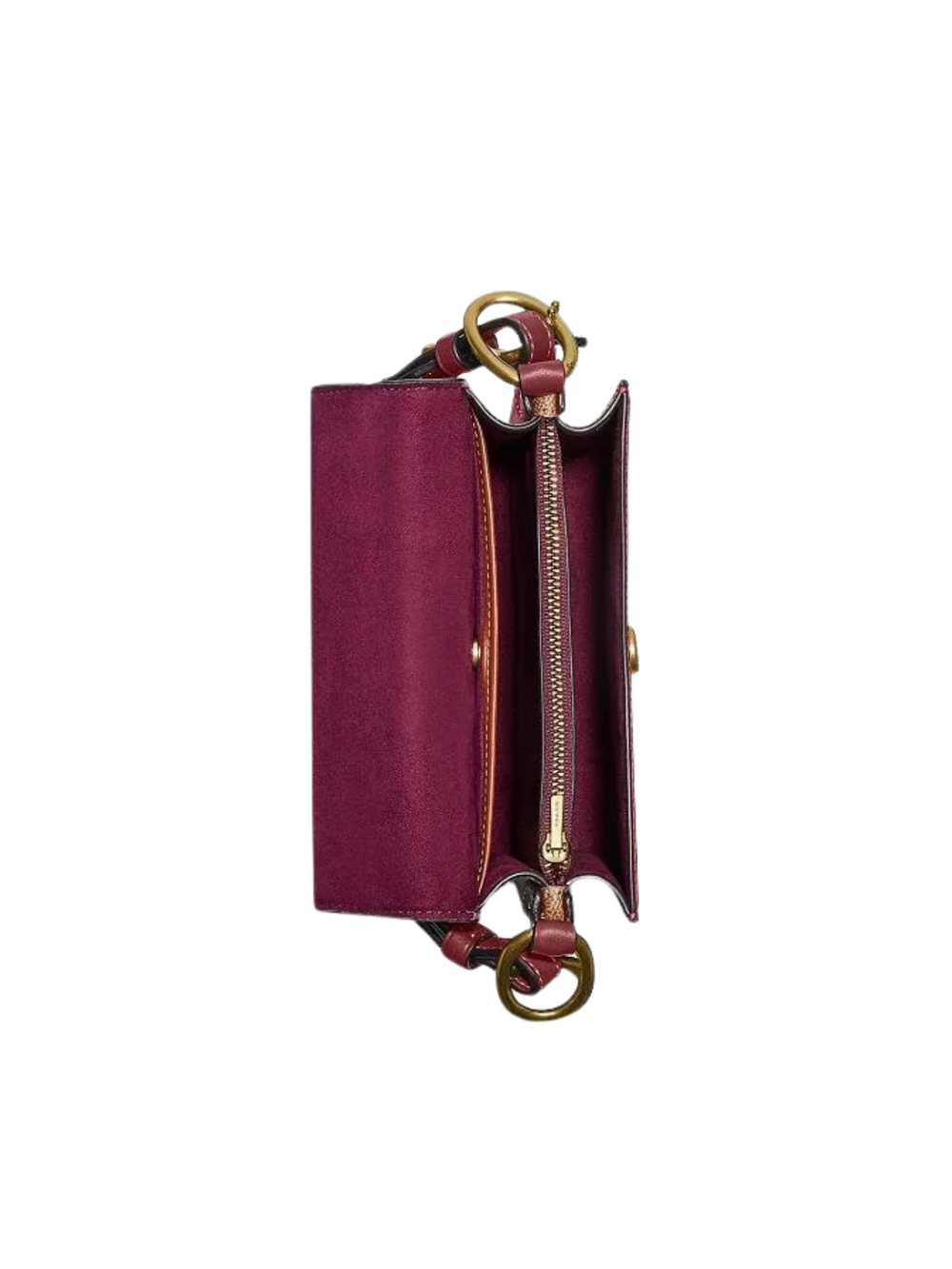 Coach-Beat-18-Leather-Colorblock-gambar-dalam-Gusset-Crossbody-Tan-Electric-Red