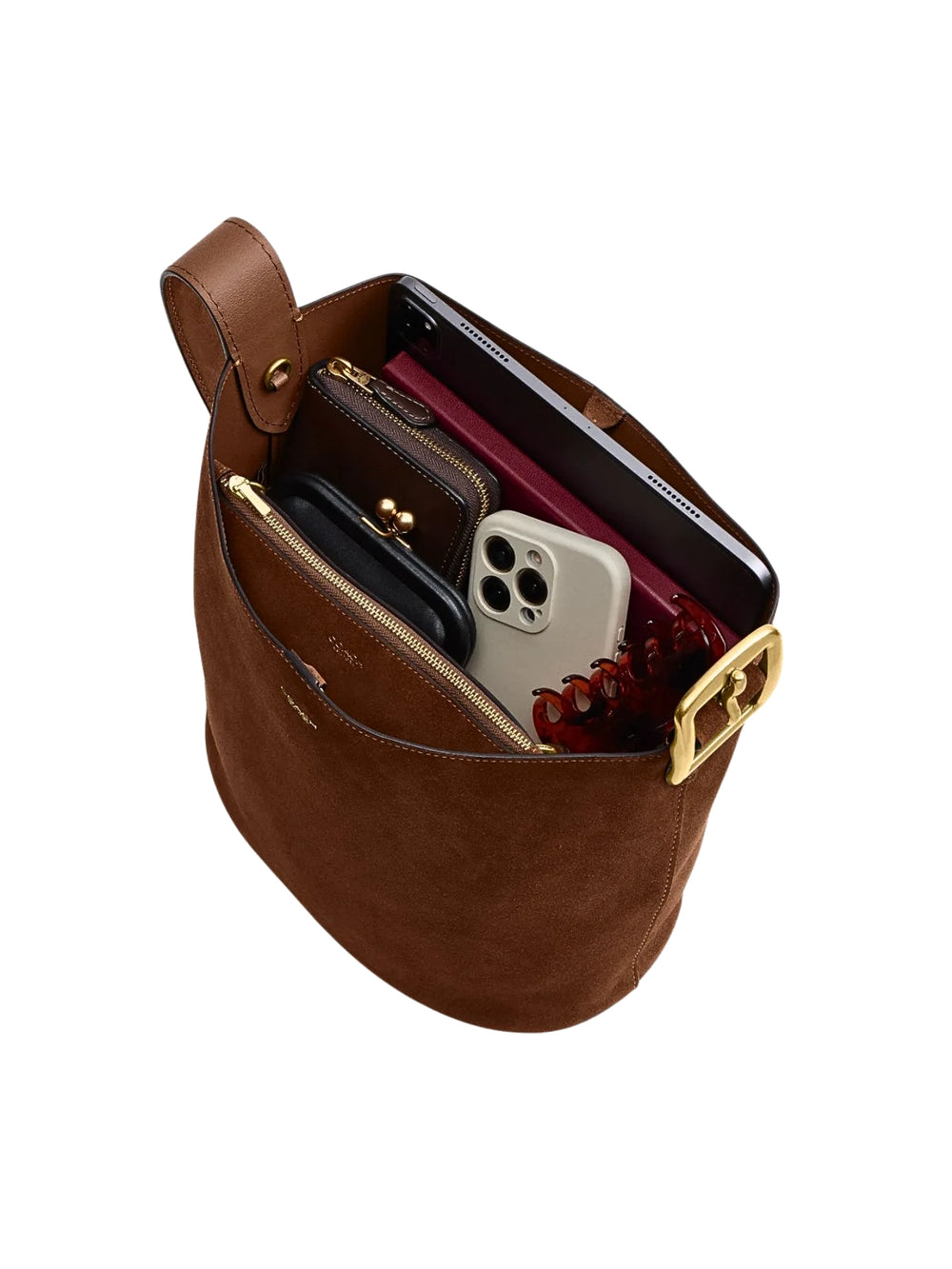 gambar-dalam-Coach-Bleecker-Suede-Bucket-Bag-Warm-Brown