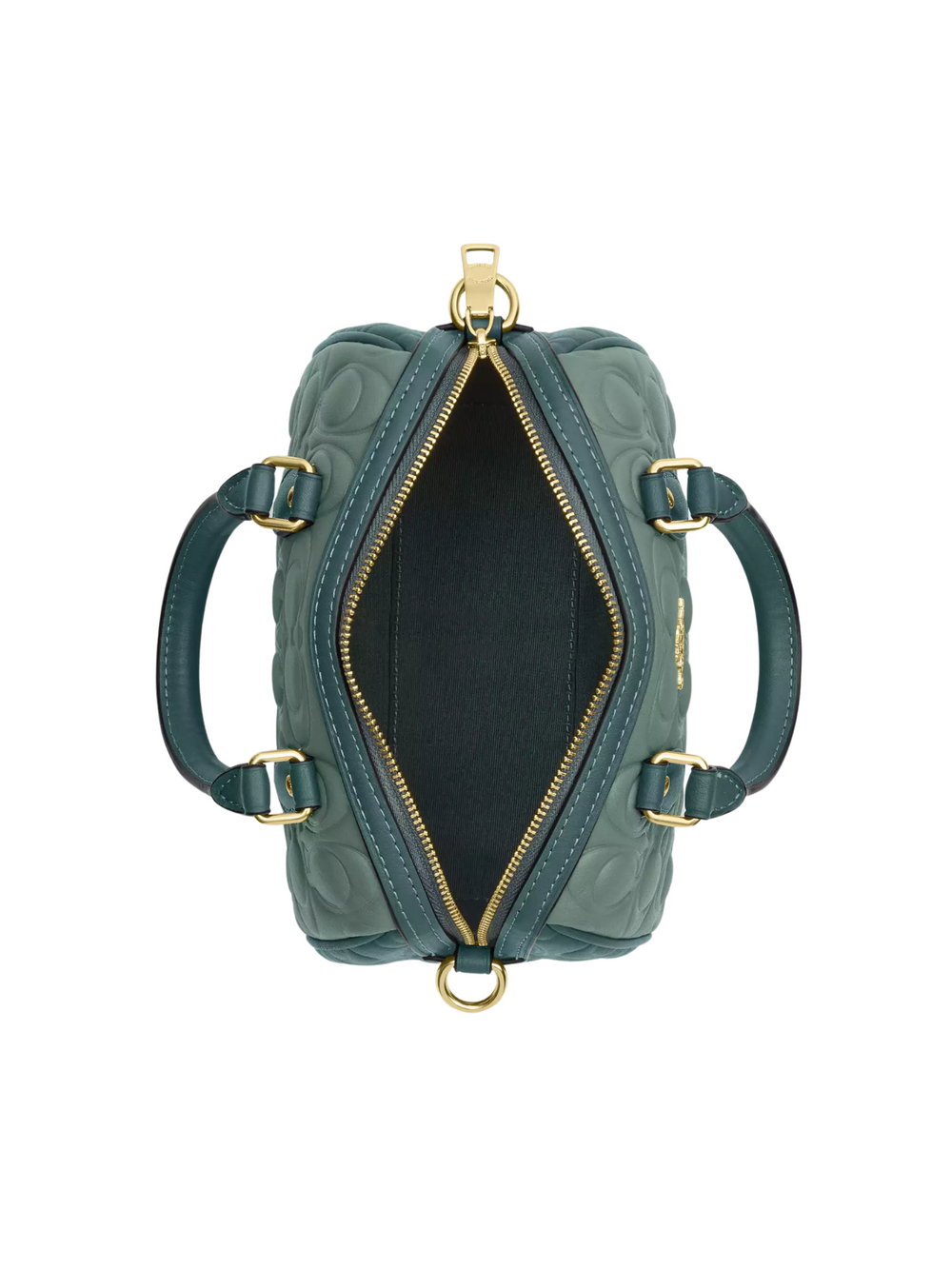 gambar-dalam-Coach-Mini-Rowan-Crossbody-Bag-In-Blocked-Signature-Leather-Sage-Dark-Turquoise