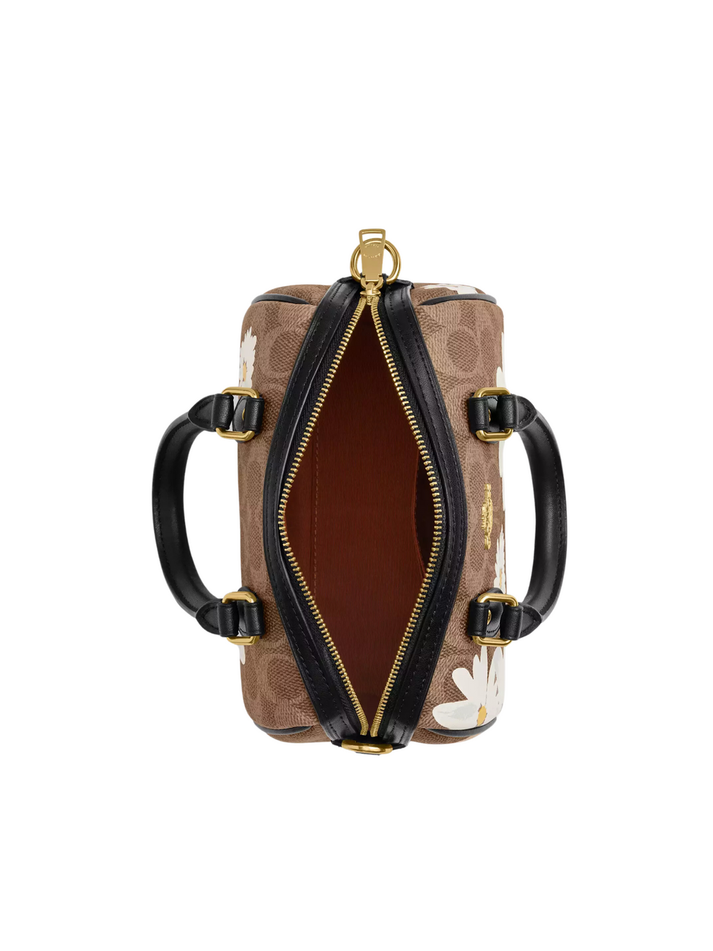 gambar-dalam-Coach-Mini-Rowan-Crossbody-Bag-In-Signature-Canvas-With-FloraL-Print-Tan-Multi