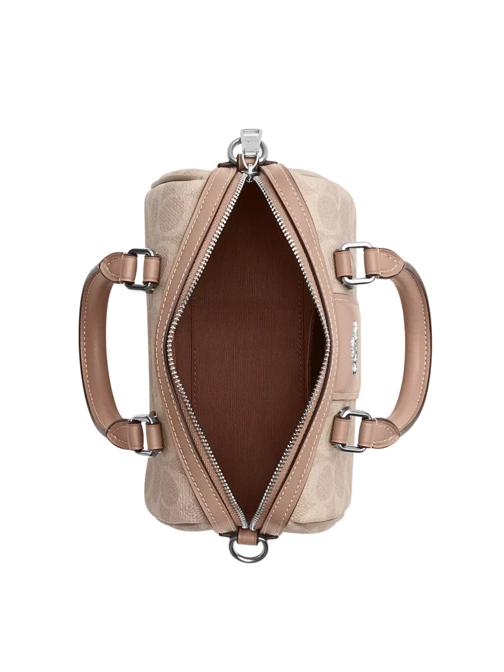 gambar-dalam-Coach-Mini-Rowan-Crossbody-In-Signature-Canvas-With-Stripe-Sand-Taupe