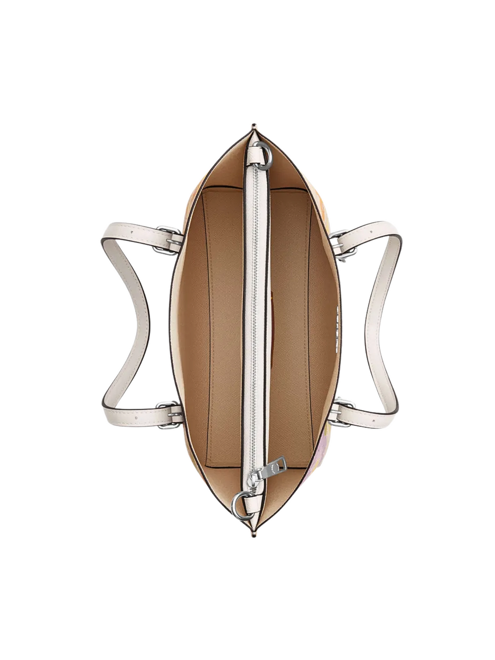 gambar-dalam-Coach-Mollie-Tote-Bag-25-In-Signature-Canvas-With-Floral-Print-Sand-Multi