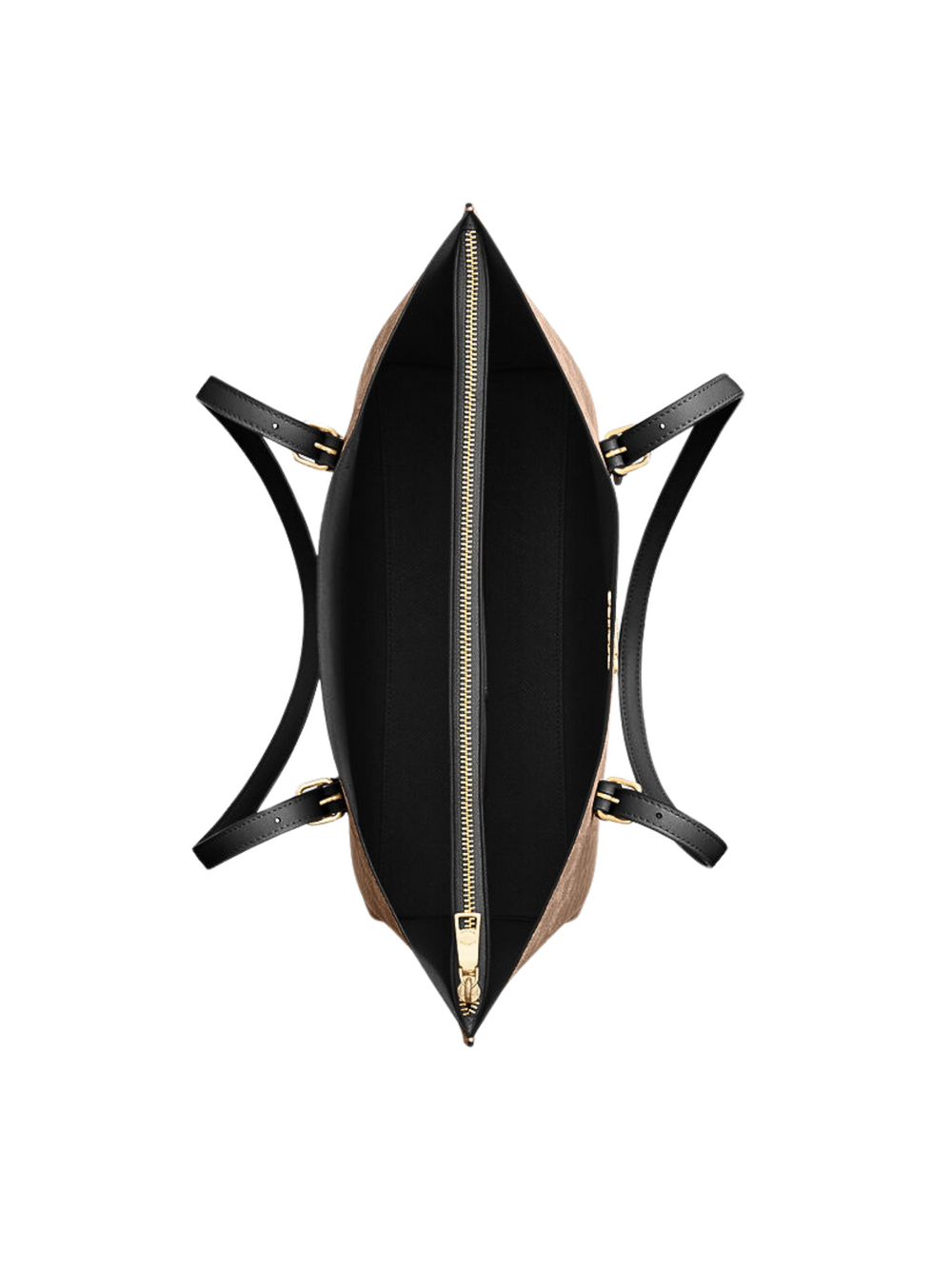 gambar-dalam-Coach-Mollie-Tote-In-Signature-Canvas-Tan-Black