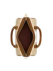 gambar-dalam-Coach-Rowan-Satchel-In-Signature-Canvas-With-Stripe-Light-Khaki-Chalk-Saddle