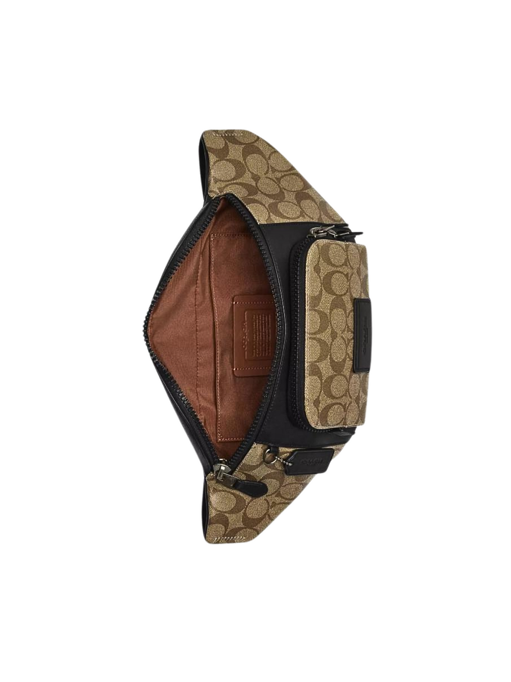 gambar-dalam-Coach-Track-Belt-Bag-In-Signature-Canvas-Khaki-Black