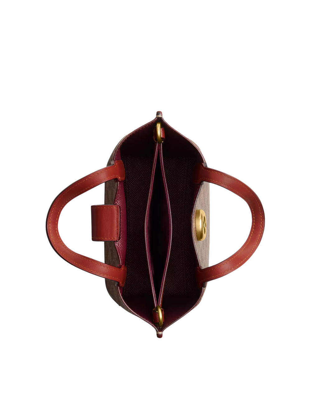 gambar-dalam-Coach-Willow-Tote-16-In-Signature-Canvas-Tan-Rust