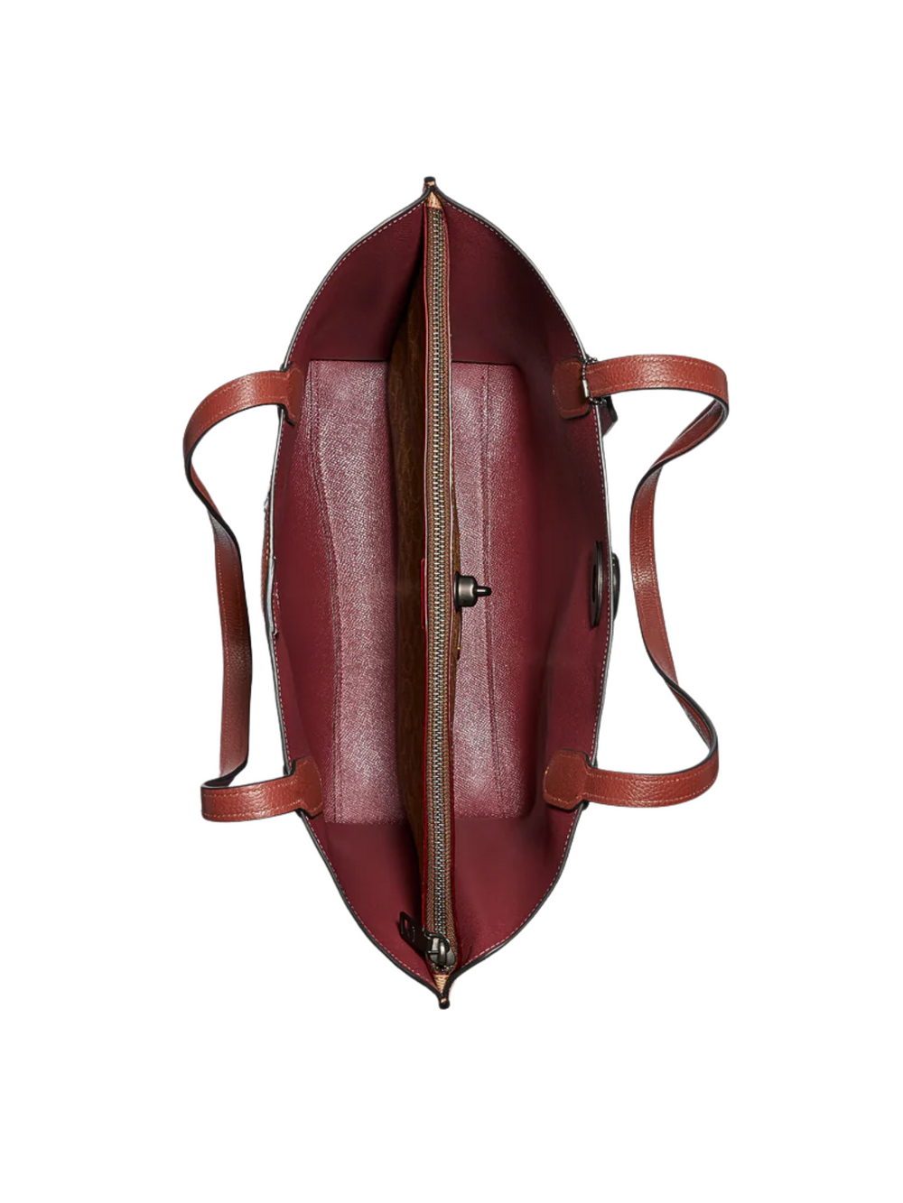 gambar-dalam-Coach-Willow-Tote-In-Colorblock-With-Signature-Canvas-Interior-Saddle-Multi