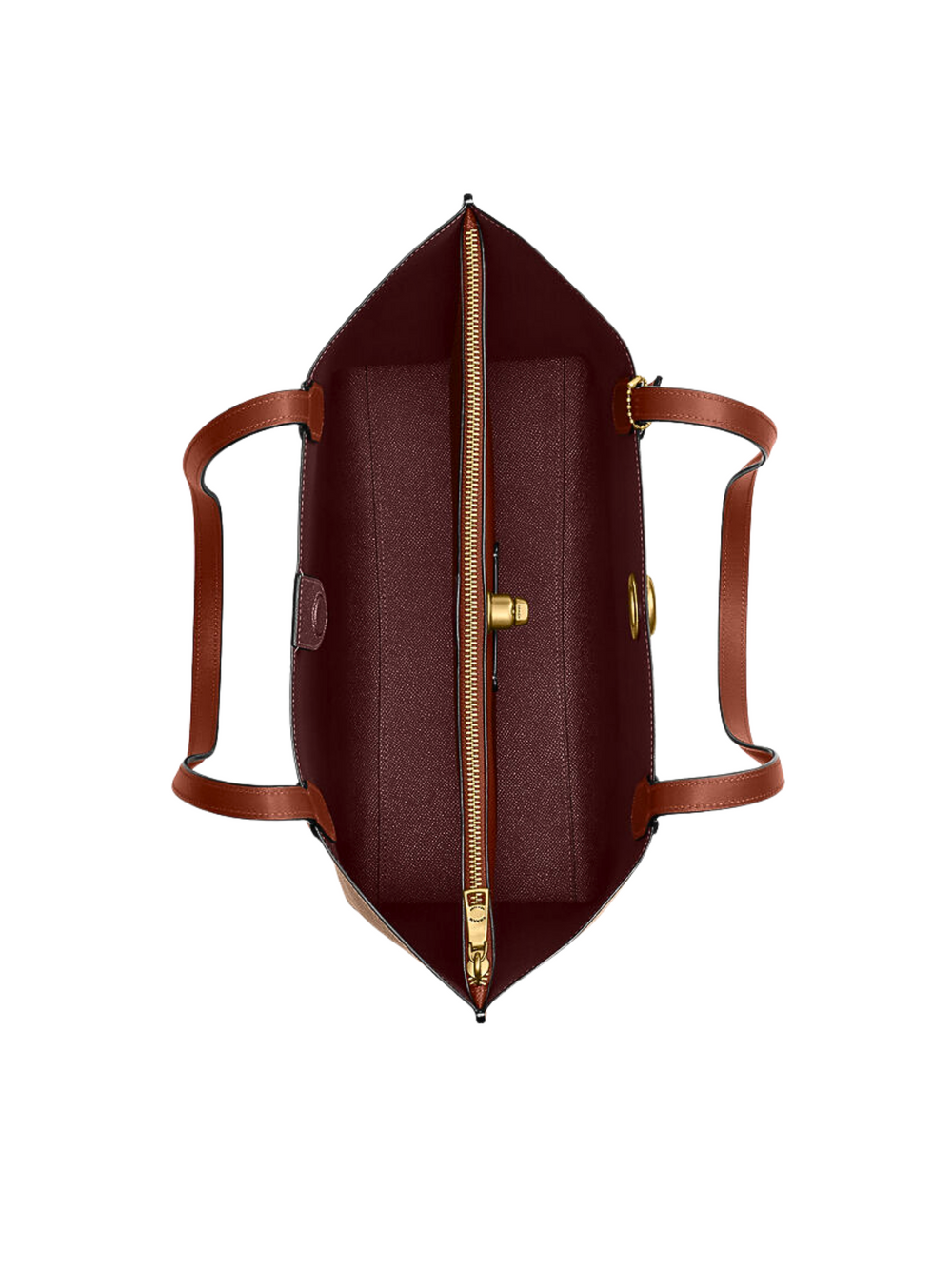 gambar-dalam-Coach-Willow-Tote-In-Signature-Canvas-Tan-Caramel