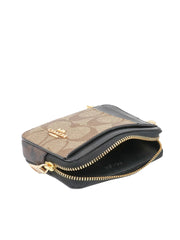 gambar-dalam-Coach-Zip-Card-Case-Signature-In-Blocked-Khaki-Brown-Multi