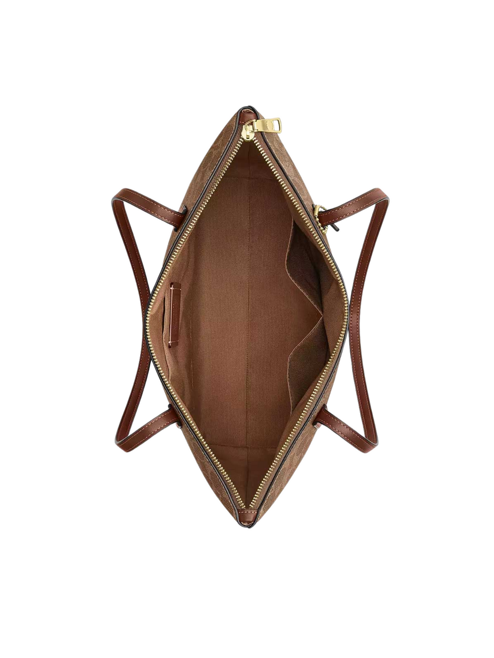 gambar-dalam-Coach-Zip-Top-Tote-Bag-In-Signature-Canvas-Tan-Brown
