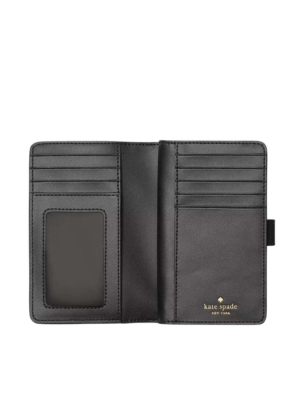 gambar-dalam-Kate-Spade-Flower-Medium-Compact-Bifold-Wallet-Black