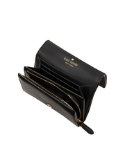 Kate Spade Kayla Pebbled Leather Small L-Zip Wallet Black