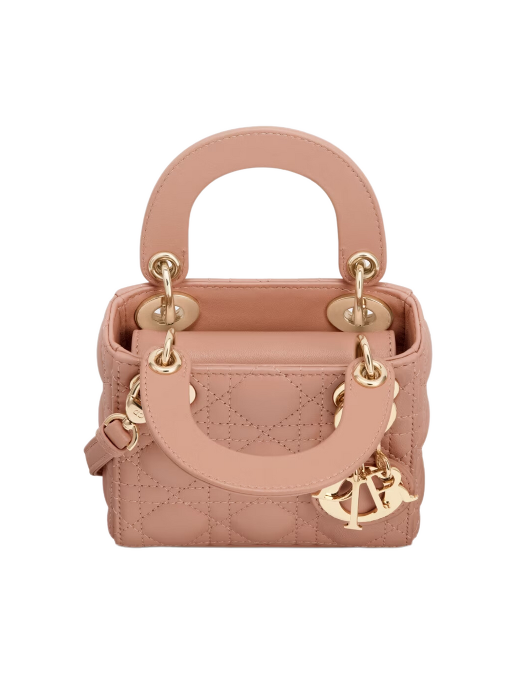 gambar-dalam-Lady -Dior- Micro -Bag- Cannage -Lambskin- Rose- Des -Vents
