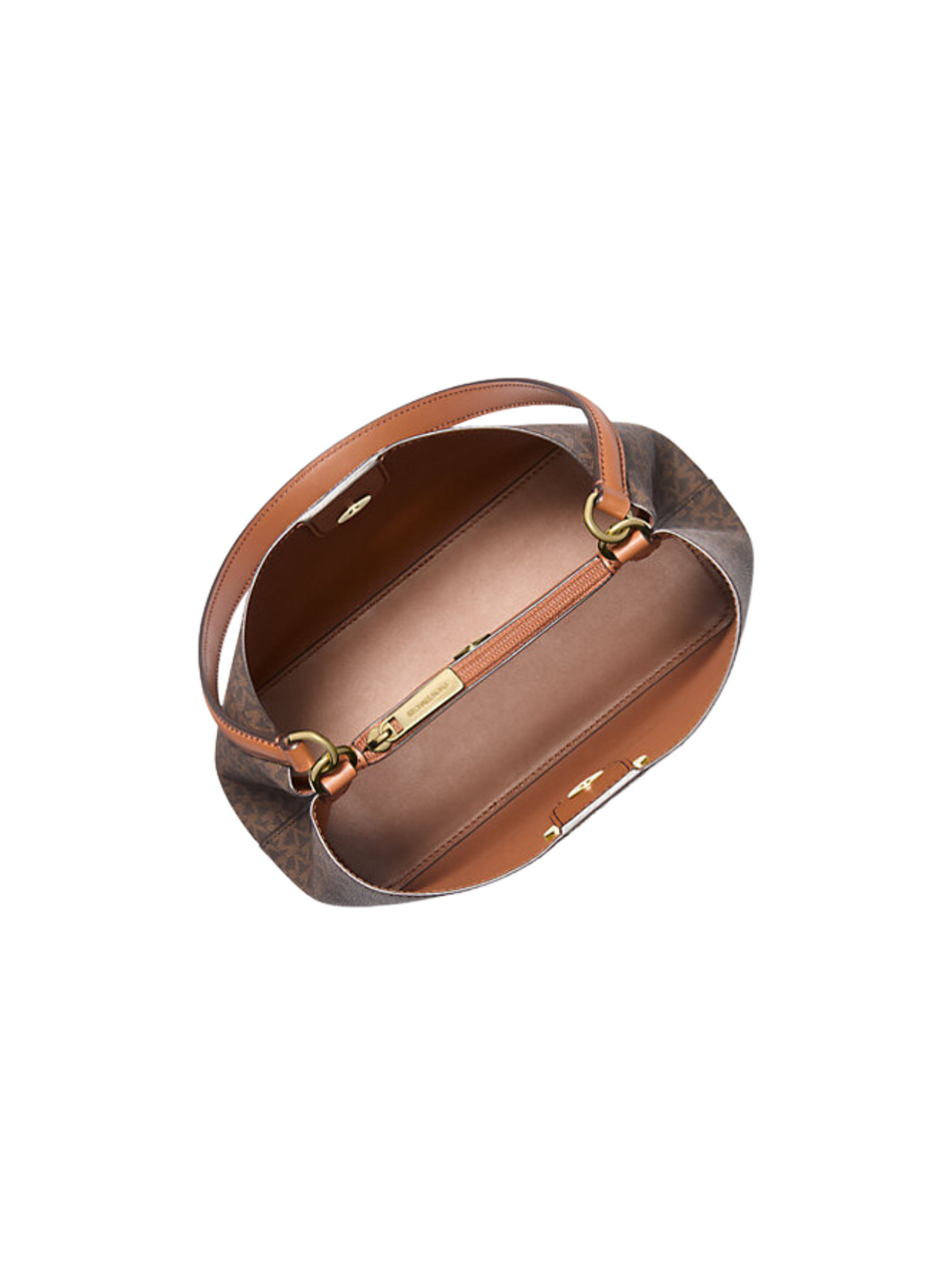 gambar-dalam-Michael-Kors-Pratt-Medium-Signature-Logo-Shoulder-Bag-Brown