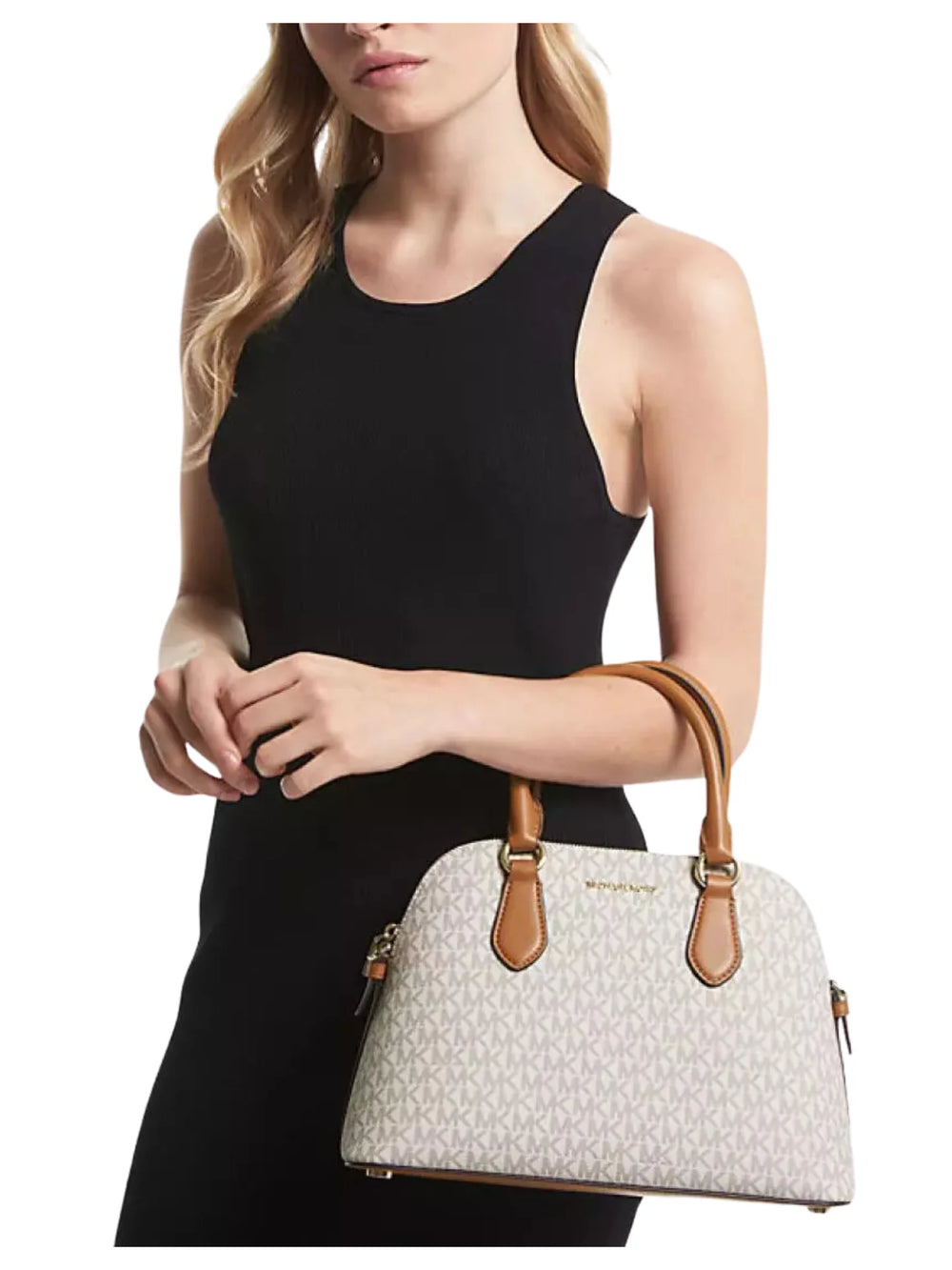 gambar-dalam-Michael-Kors-Veronica-Medium-Logo-Dome-Satchel-Vanilla