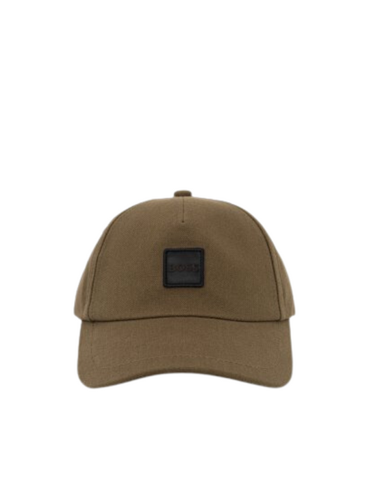 gambar-dapan-Hugo-Boss-Fresco-5-Cap-Olive-With-Logo-Patch-Orange