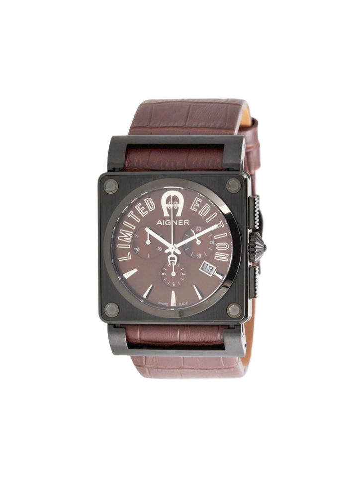 gambar-depan-Aigner-A24149-Limited-Edition-Black-Case-Brown-Leather-Strap-Watch