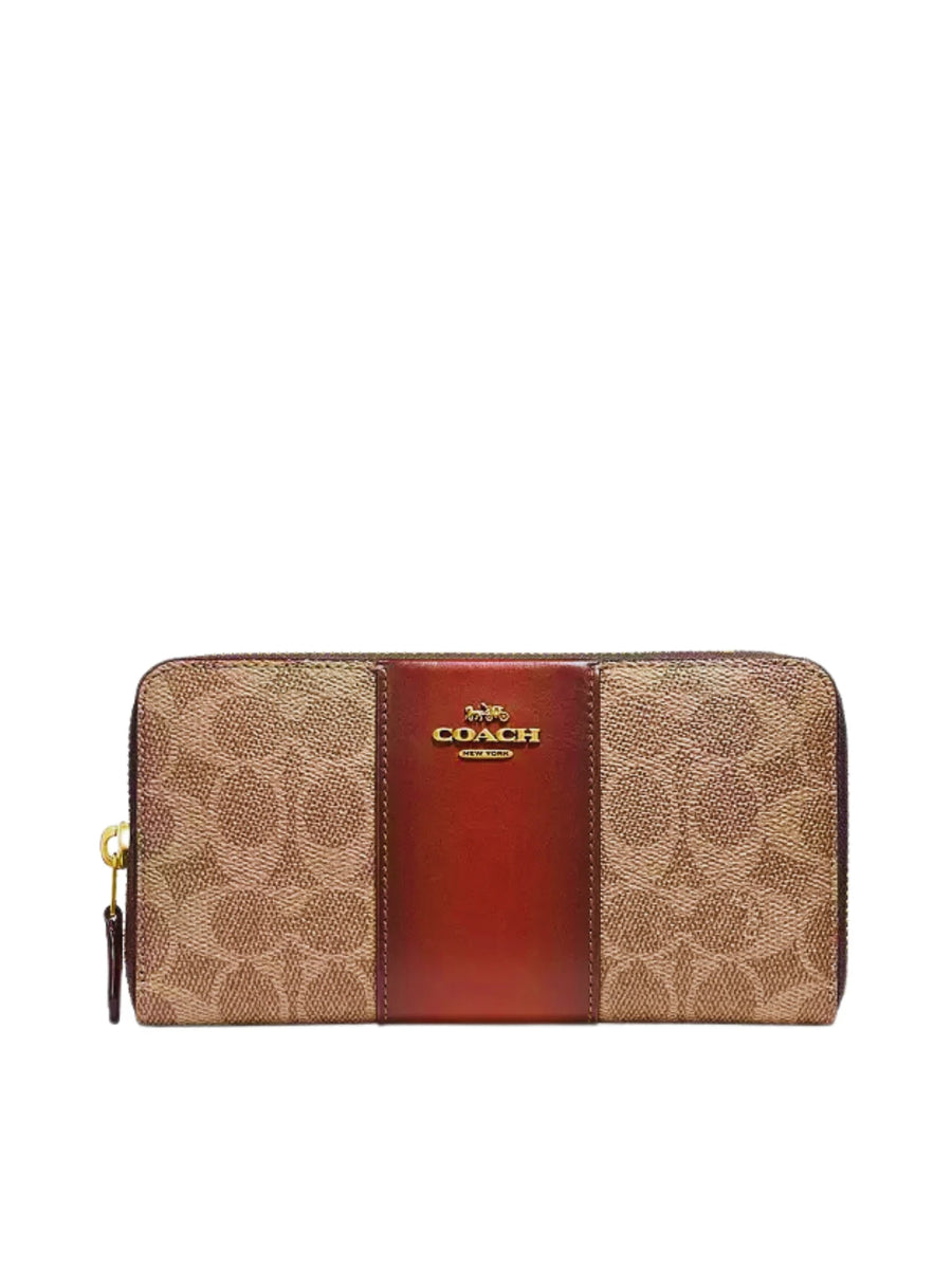 Leather Wallet Coach Men's Accordion Zip Wallet NEW COACH