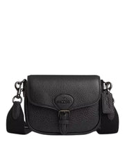 gambar-depan-Coach-Amelia-Leather-Small-Saddle-Bag-Black