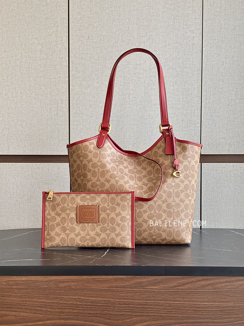 gambar-depan-Coach-Box-Program-Coated-Canvas-Signature-Day-Tote-Bag-Tan-Rust-balilene