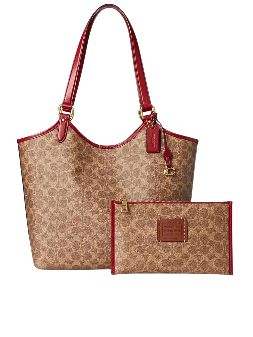 gambar-depan-Coach-Box-Program-Coated-Canvas-Signature-Day-Tote-Bag-Tan-Rust
