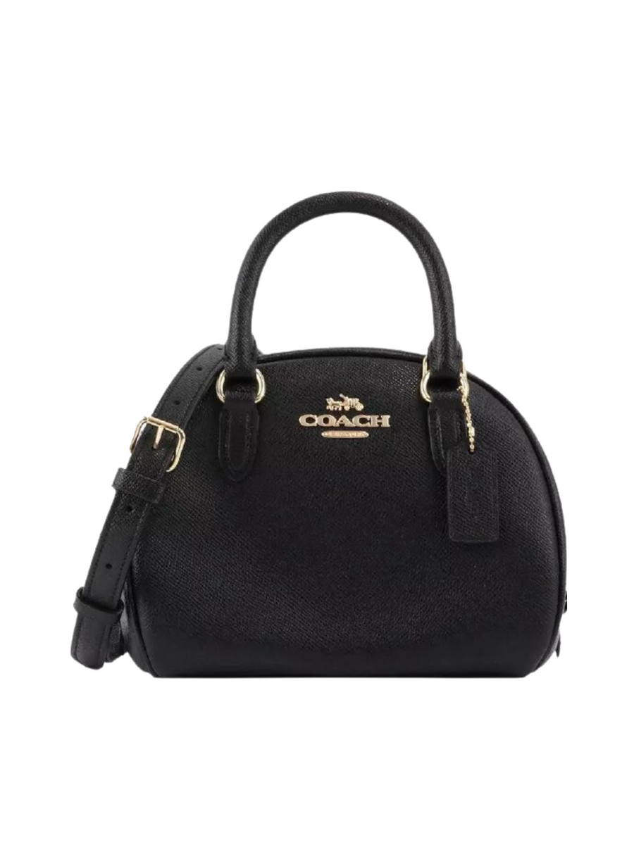 Coach CA202 Sydney Satchel in Pabble Leather Black Balilene