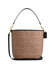 gambar-depan-Coach-City-Large-Bucket-Bag-In-Signature-Canvas-Tan-Black