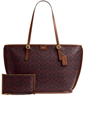 gambar-depan-Coach-Coach-Taxi-Tote-Bag-In-Signature-Canvas-Black-Currant-Sable