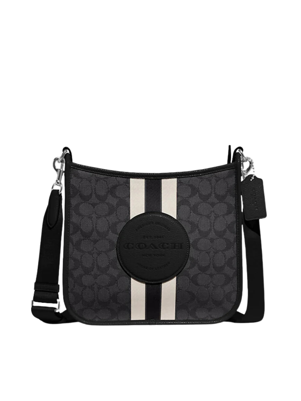 gambar-depan-Coach-Dempsey-File-Bag-In-Signature-Jacquard-With-Stripe-And-Coach-Patch-Smoke-BlackWEBP
