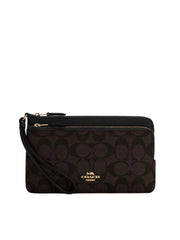 gambar-depan-Coach-Double-Zip-Wallet-In-Signature-Canvas-Brown-Black