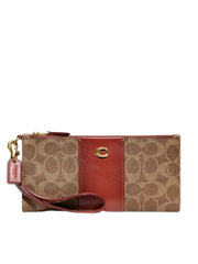 gambar-depan-Coach-Double-Zip-Wallet-Signature-Canvas-Tan-Rust