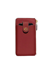 gambar-depan-Coach-Essential-Polished-Pebble-Leather-Phone-Wallet-BrassEnamel-Red