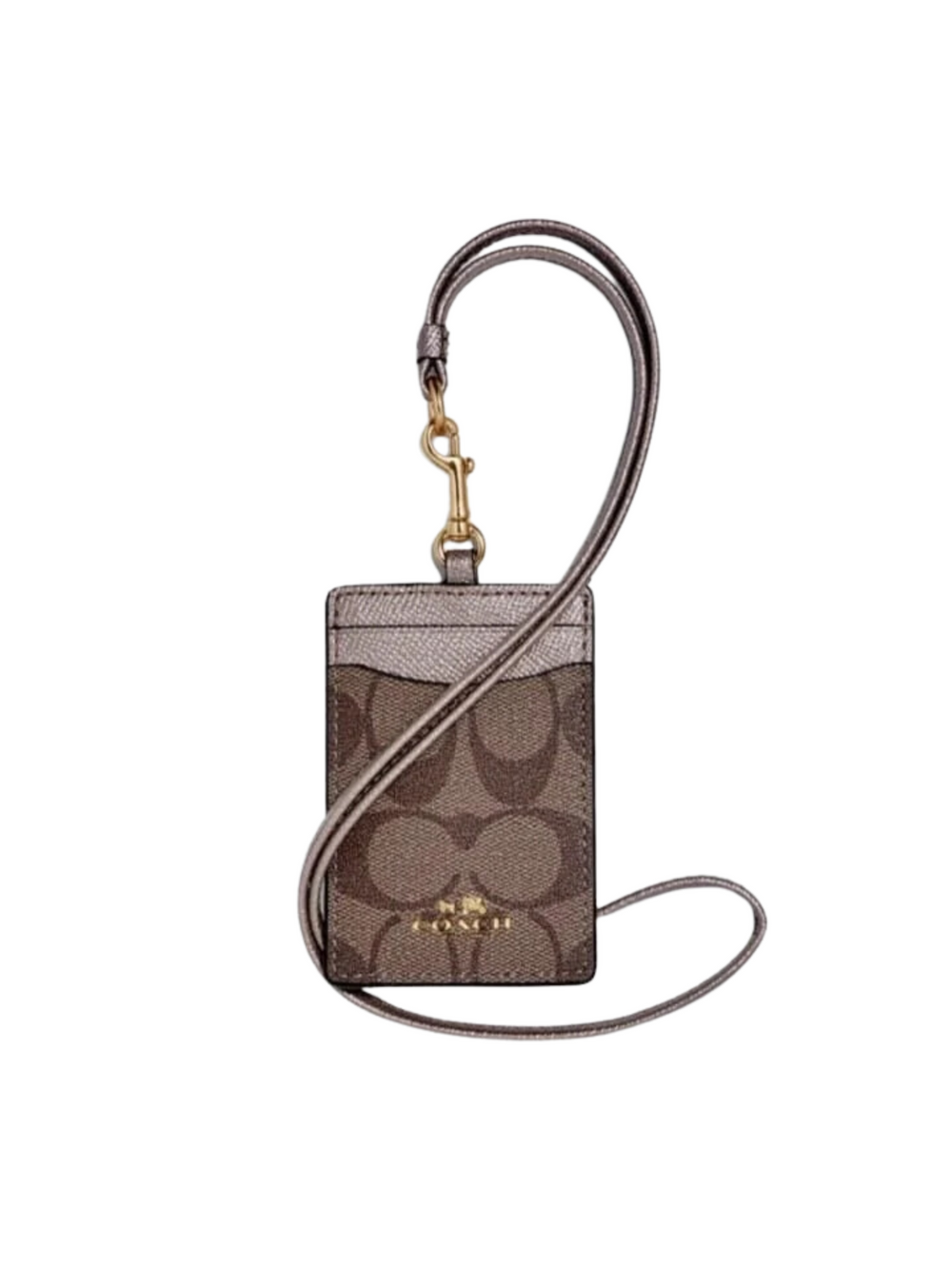 gambar-depan-Coach-F63274-Lanyard-Id-Case-Khaki-Platinum