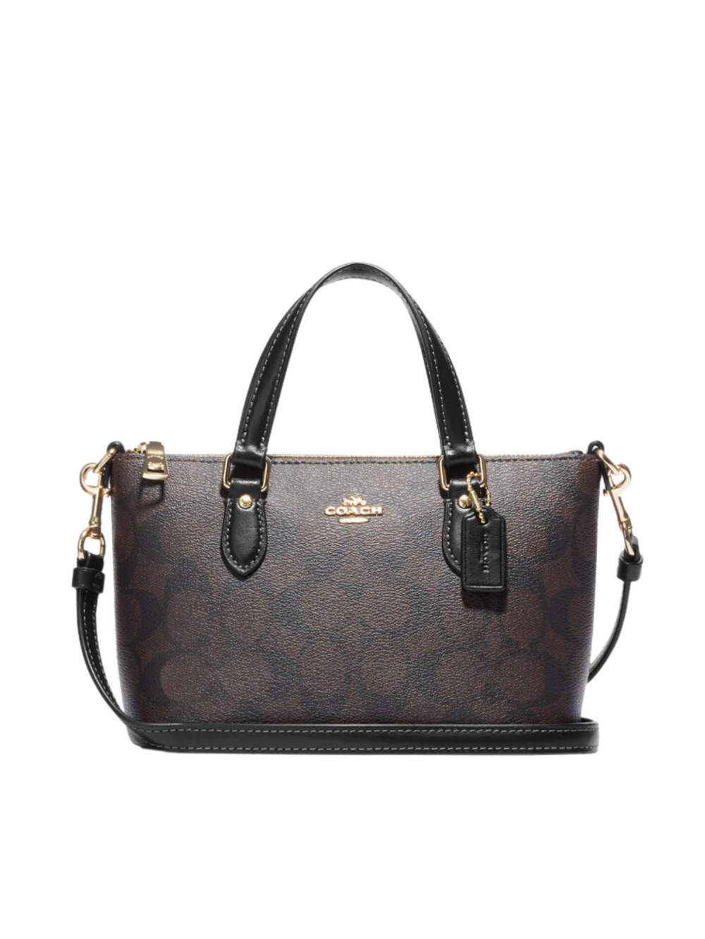 gambar-depan-Coach-Gallery-Mini-crossbody-brown-black