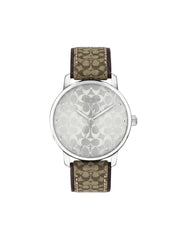 gambar-depan-Coach-Grand-Silver-Dial-Watch-Signature-Brown-Strap