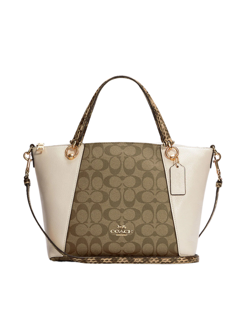 gambar-depan-Coach-Kacey-SatchelIn-Colorblock-Signature-Canvas-Khaki-Chalk-Multi