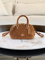 gambar-depan-Coach-Lara-Suede-Mini-Satchel-Bag-Warm-Brown-balilene