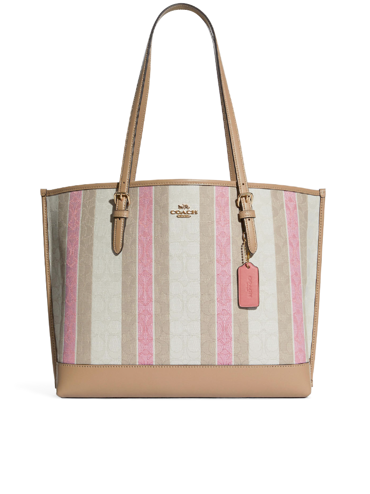 Coach signature clearance stripe tote