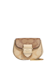 Coach Morgan Chain Card Case Light Khaki/ Ivory Multi