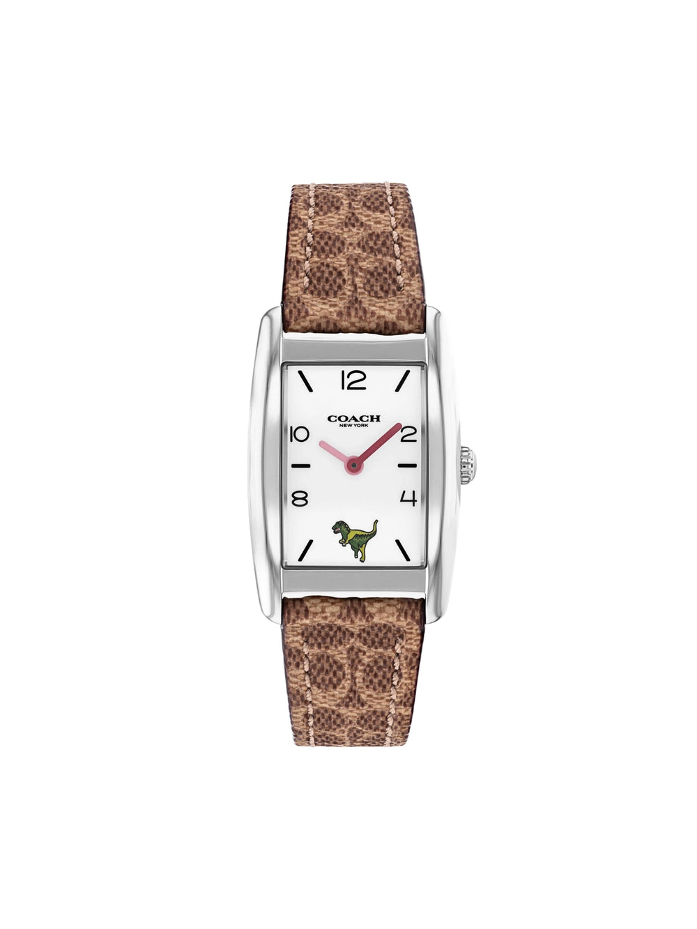 gambar-depan-Coach-Reese-Quartz-Watch-24mm-Khaki-With-Interchangeable-Pink-Striped-Leather-Strap
