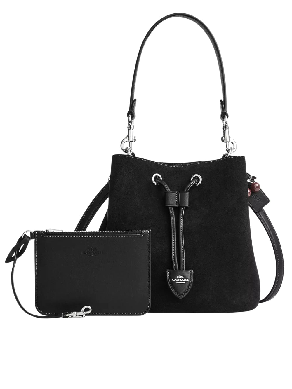 gambar-depan-Coach-Rowan-Bucket-Bag-With-Cherry-Charm-Black
