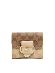 gambar-depan-Coach-Small-Morgan-Wallet-In-Blocked-Signature-Canvas-Light-Khaki-Ivory-Multi