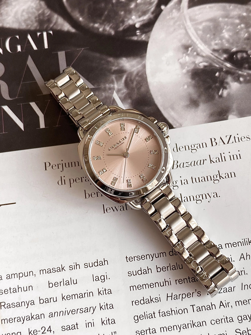 gambar-depan-Coach-Tatum-Blush-Dial-Womens-Stainless-Steel-Quartz-Watch-Silver-balilene
