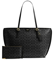 gambar-depan-Coach-Taxi-Tote-Bag-In-Signature-Canvas-Black