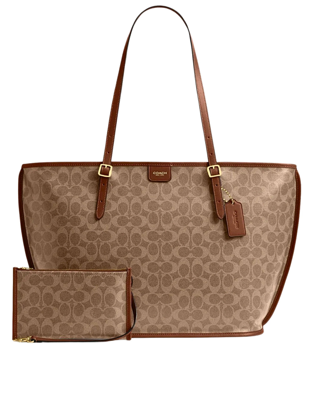 gambar-depan-Coach-Taxi-Tote-Bag-In-Signature-Canvas-Tan-Sable