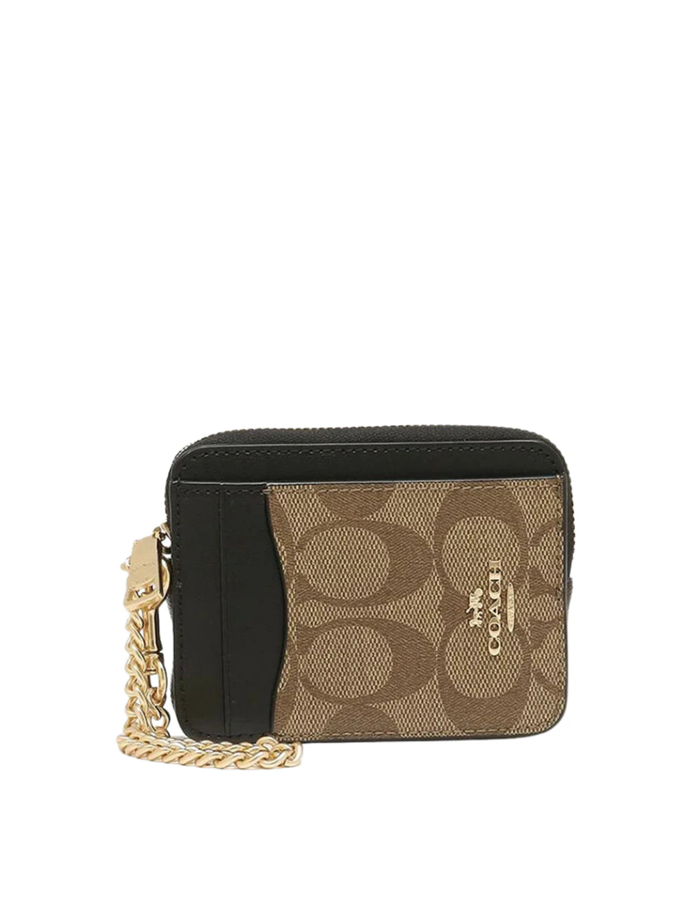 gambar-depan-Coach-Zip-Card-Case-Signature-In-Blocked-Khaki-Brown-Multi