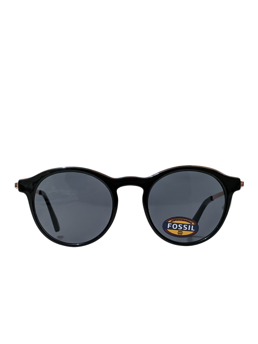 Fossil Round Sunglasses Black Rose Gold Balilene