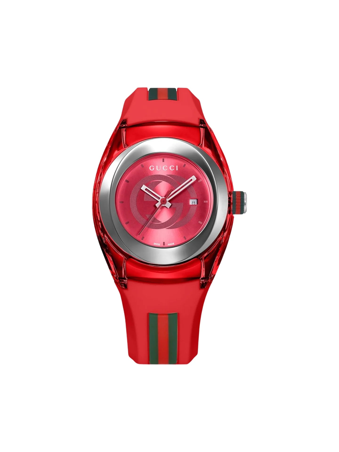 Gucci Sync 36MM Stainless Steel Red Rubber Strap Watch – Balilene Gucci Sync 36MM Stainless Steel Red Rubber Strap Watch – Balilene
